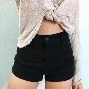 Bullhead High-Waisted Black Jean Shorts